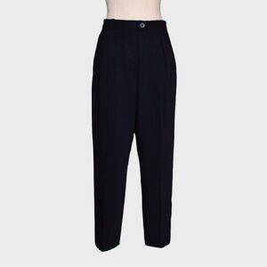 Marie Alexandra Vintage Wool High Waist Pleated Straight Leg Pants